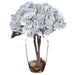 13.5" Silk Hydrangea Flower Arrangement w/Glass Vase -Blue/Gray (pack of 4) - LFH061-BL/GY