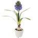 12" Silk Hyacinth With Bulb Flower Arrangement w/Magnesium Oxide Pot -Blue (pack of 6) - LFH109-BL