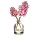 10.5" Silk Hyacinth Flower Arrangement w/Glass Vase -Pink (pack of 6) - LFH214-PK