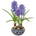 14.5" Hyacinth Silk Flower Arrangement w/Ceramic Vase -Blue (pack of 2) - LFH228-BL