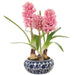 14.5" Hyacinth Silk Flower Arrangement w/Ceramic Vase -Pink (pack of 2) - LFH228-PK
