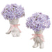 8.5" Set Of Hydrangea Silk Flower Arrangements w/Ceramic Vase -Lavender (Pack of 2) - LFH380-LV