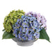8" Hydrangea Silk Flower Arrangement w/Terra Cotta Pot -Mixed Colors - LFH385-MX