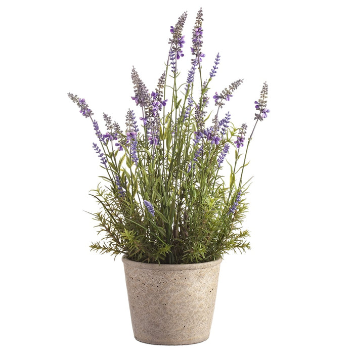 22" Artificial Lavender Flower Arrangement w/Cement Pot -Lavender (pack of 2) - LFL240-LV