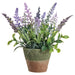 9" Lavender & Muscari Silk Flower Arrangement w/Cement Pot -Lavender/Purple (Pack of 6) - LFL360-LV/PU