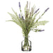 12.5" Silk Lavender Flower & Fern Arrangement w/Glass Vase -Purple (pack of 12) - LFL377-PU