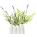 12" Silk Lavender Flower & Fern Arrangement w/Ceramic Vase -Purple (pack of 6) - LFL378-PU