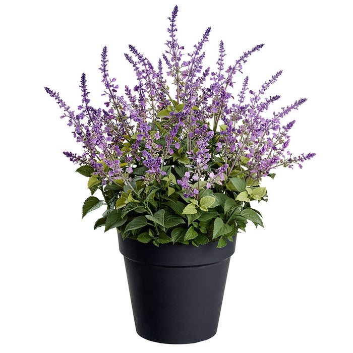 30" Lavender Silk Flower Arrangement w/Plastic Pot -Lavender - LFL476-LV