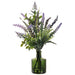 12" Lavender & Muscari Silk Flower Arrangement w/Glass Vase -Lavender/Purple (Pack of 6) - LFL600-LV/PU
