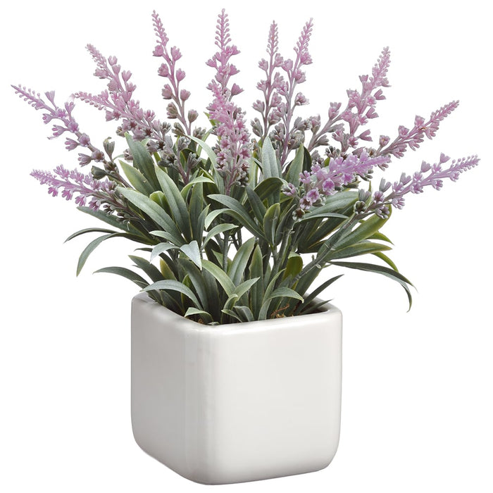 10" Lavender Artificial Flower Arrangement w/Ceramic Vase -Lavender (pack of 6) - LFL742-LV