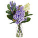 13.5" Lilac Silk Flower Arrangement w/Glass Vase -Mixed Colors (Pack of 4) - LFL792-MX