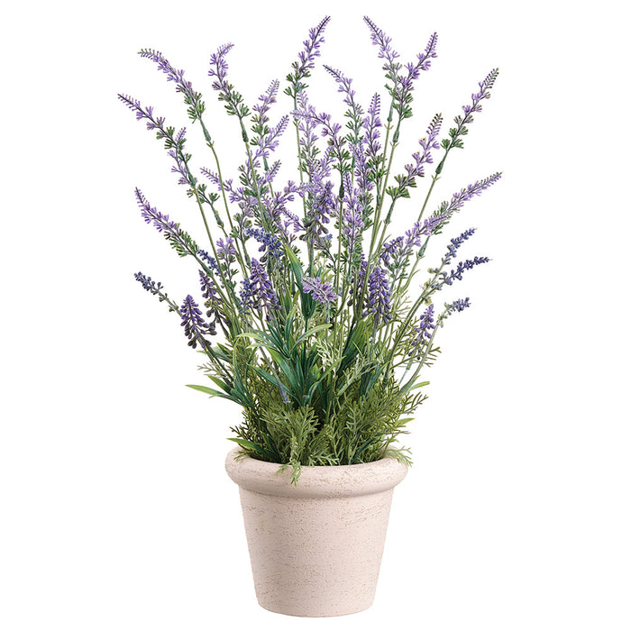 20" Lavender Silk Flower Arrangement w/Terra Cotta Pot -Lavender (Pack of 2) - LFL800-LV