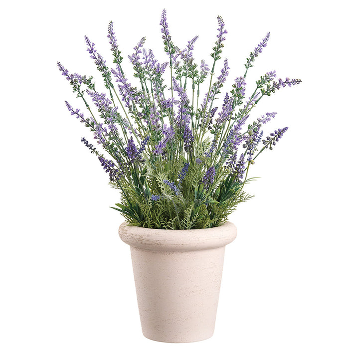 24" Lavender Silk Flower Arrangement w/Terra Cotta Pot -Lavender - LFL802-LV