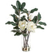 24.5" Magnolia Silk Flower Arrangement w/Glass Vase -White (pack of 2) - LFM018-WH