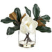 13.5" Magnolia Silk Flower Arrangement w/Glass Vase -White (pack of 2) - LFM020-WH