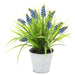 13.5" Silk Muscari Flower Arrangement w/Tin Pot -2 Tone Blue (pack of 6) - LFM116-BL/TT
