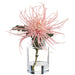 9.5" Spider Mum Silk Flower Arrangement w/Glass Vase -Pink (Pack of 6) - LFM159-PK