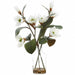 21" Magnolia Silk Flower Arrangement w/Glass Vase -White (Pack of 6) - LFM301-WH