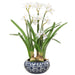 22" Narcissus & Bulb Silk Flower Arrangement w/Ceramic Vase -White (pack of 2) - LFN043-WH