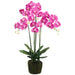 35" Phalaenopsis Orchid Silk Flower Arrangement w/Soil & Moss Base -2 Tone Orchid - LFO005-OC/TT