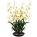 35" Silk Oncidium Orchid Flower Arrangement w/Clay Pot -Yellow - LFO404-YE