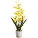 22" Oncidium Orchid Silk Flower Arrangement w/Ceramic Vase -Yellow (Pack of 6) - LFO442-YE