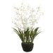 27" Dendrobium Orchid Silk Flower Arrangement w/Moss & Soil Ball -White (Pack of 4) - LFO763-WH