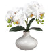 12" Silk Phalaenopsis Orchid Flower Arrangement w/Ceramic Vase -White (Pack of 2) - LFO816-WH