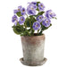 9" Pansy Silk Flower Arrangement w/Mgo Pot -Purple (Pack of 4) - LFP003-PU