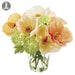 11.5" Handwrapped Silk Poppy & Snowball Flower Arrangement w/Glass Vase -Mixed Colors (pack of 4) - LFP011-MX