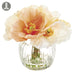 7" Handwrapped Silk Poppy Flower Arrangement w/Glass Vase -Mixed Colors (pack of 6) - LFP012-MX