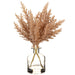 11" Artificial Pampas Grass Arrangement w/Glass Vase -Beige (pack of 6) - LFP063-BE