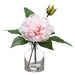 10" Silk Peony Flower Arrangement w/Glass Vase -Pink (pack of 6) - LFP077-PK