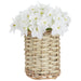 7" Paperwhite Silk Flower Arrangement w/Basket -White (pack of 4) - LFP204-WH
