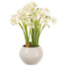 14" Paperwhite Silk Flower Arrangement w/Ceramic Vase -White (pack of 4) - LFP229-WH