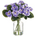 8" Pansy Silk Flower Arrangement w/Glass Vase -Purple (Pack of 6) - LFP402-PU