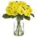 8" Pansy Silk Flower Arrangement w/Glass Vase -Yellow (Pack of 6) - LFP402-YE