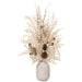 24" Pampas Grass, Pod & Pinecone Artificial Arrangement w/Ceramic Vase - Beige/Brown (pack of 2) - LFP973-BE/BR