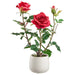 16.1" Rose Silk Flower Arrangement w/Ceramic Vase -Red (pack of 2) - LFR003-RE