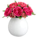 8.5" Ranunculus Silk Flower Arrangement w/Ceramic Bottle -Beauty (pack of 6) - LFR011-BT