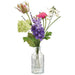14" Snowball, Lilac & Tulip Silk Flower Arrangement w/Glass Vase -Mixed Colors (Pack of 12) - LFS040-MX