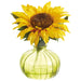 7.5" Sunflower Silk Flower Arrangement w/Glass Vase -Yellow (Pack of 6) - LFS091-YE