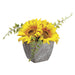4.25" Sunflower Silk Flower Arrangement -Yellow (pack of 12) - LFS438-YE