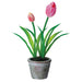 9" Tulip Silk Flower Arrangement -Pink (pack of 12) - LFT536-PK