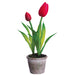 9" Tulip Silk Flower Arrangement -Red (pack of 12) - LFT536-RE