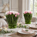18.5" Tulip Silk Flower Arrangement w/Stem Base -Pink (Pack of 2) - LFT600-PK