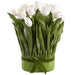 18.5" Tulip Silk Flower Arrangement w/Stem Base -White (Pack of 2) - LFT600-WH