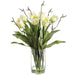 21.5" Tulip Silk Flower Arrangement w/Glass Vase -Green (Pack of 4) - LFT701-GR