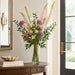 45" Foxtail Lily, Allium & Clematis Silk Flower Arrangement w/Glass Vase -Pink/Lavender - LFX194-PK/LV