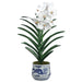 24" Handwrapped Silk Vanda Orchid Flower Arrangement w/Ceramic Vase -White (pack of 2) - LHO021-WH